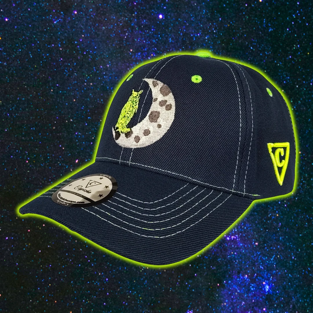 Night Owl Curved Cap - Night Blue/Neon Green Stitching - Image 8
