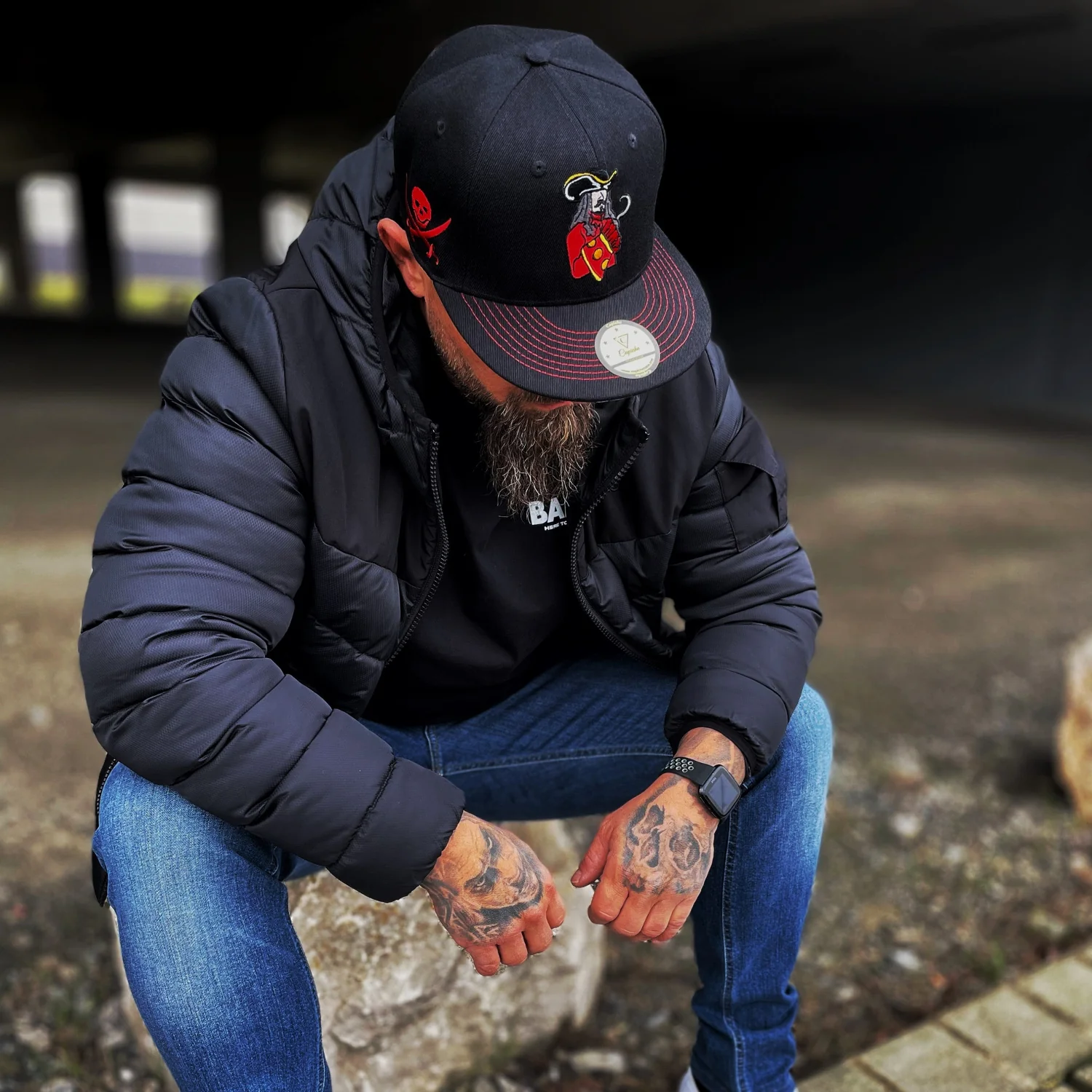 Pirates Snapback - Black & Red Stitches - Image 10