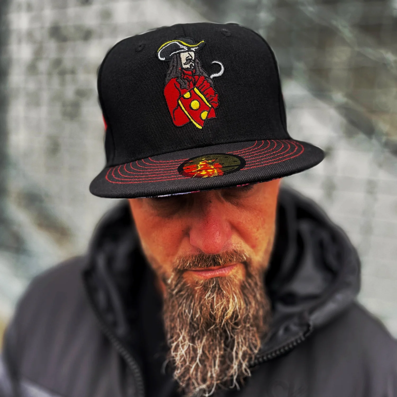 Pirates Snapback - Black & Red Stitches - Image 8
