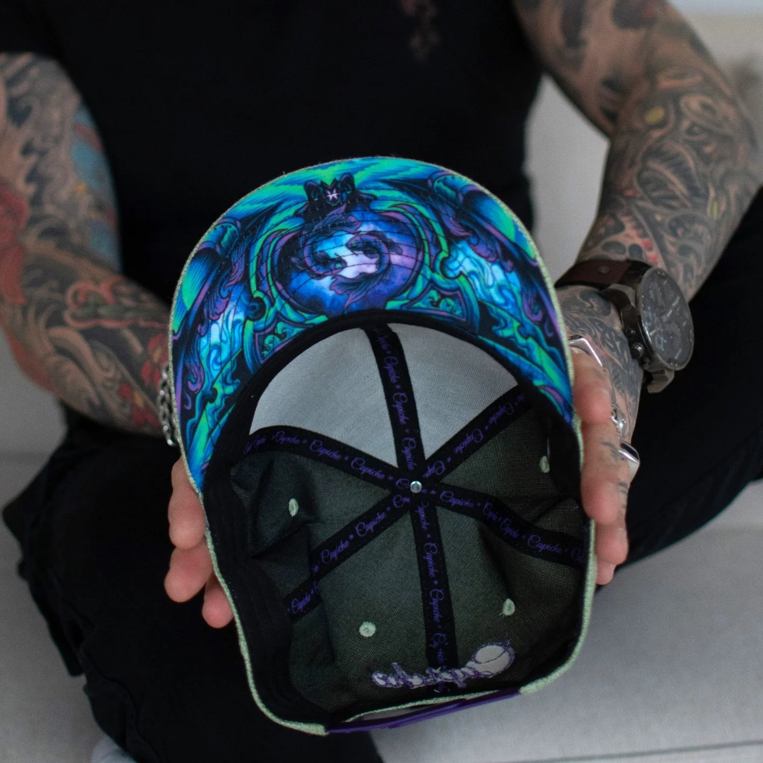Pisces Snapback - Pale Green Thick Cotton - Image 7