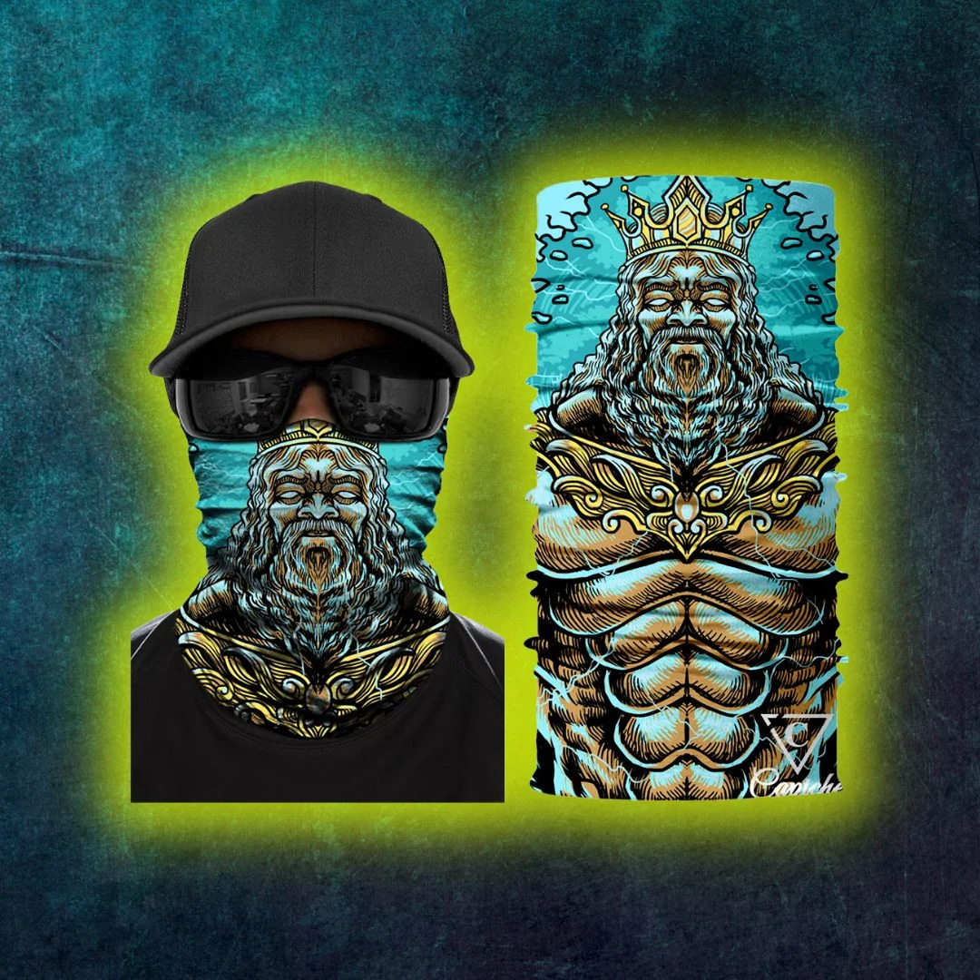 Poseidon Biker Mask - Blue - Image 3