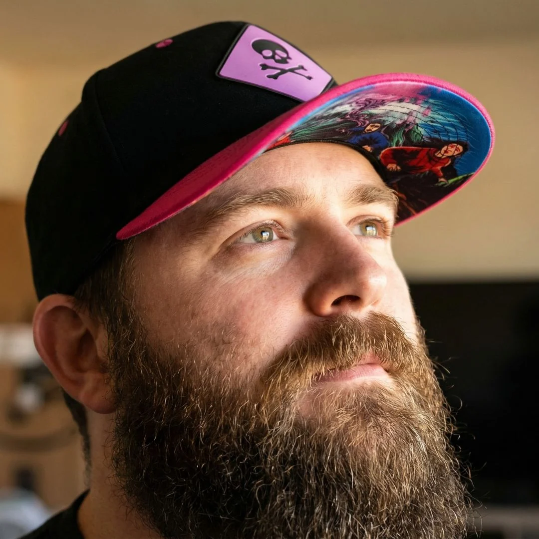 Purple Volcano Curved Cap - Black Fleece/Pink - Image 7