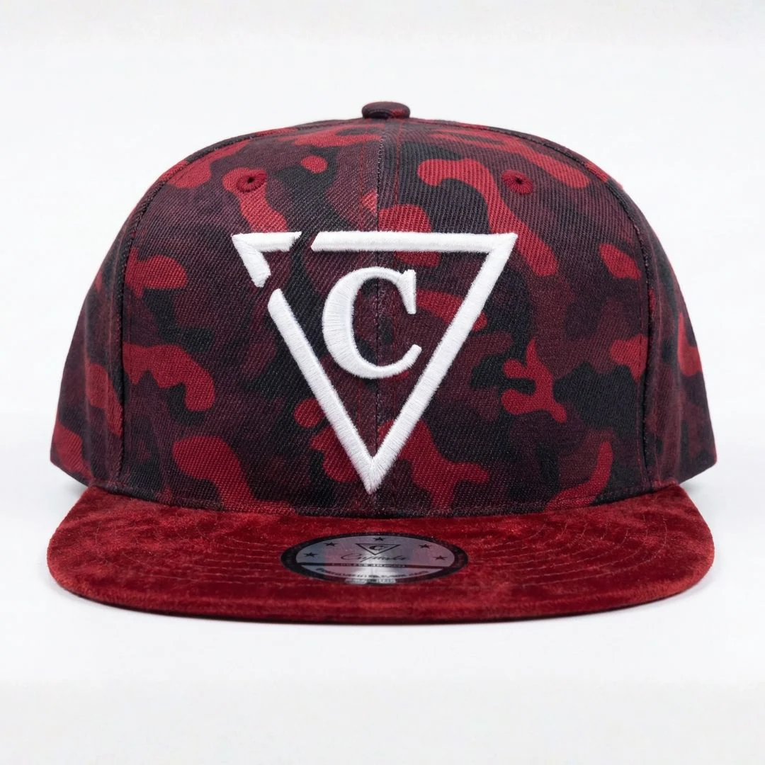 Red Camo Snapback - Suede Brim - Image 10