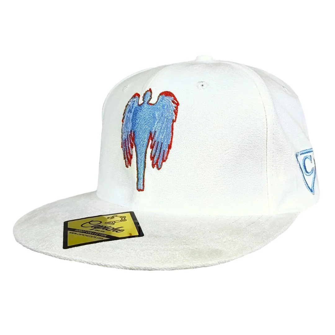 Robot Angel Snapback - White Suede - Image 8