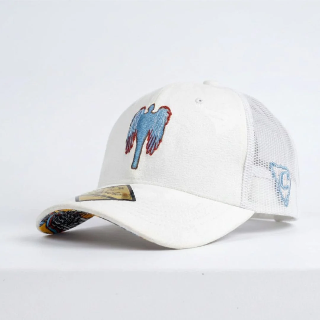 Robot Angel Trucker Cap - White Suede - Image 6