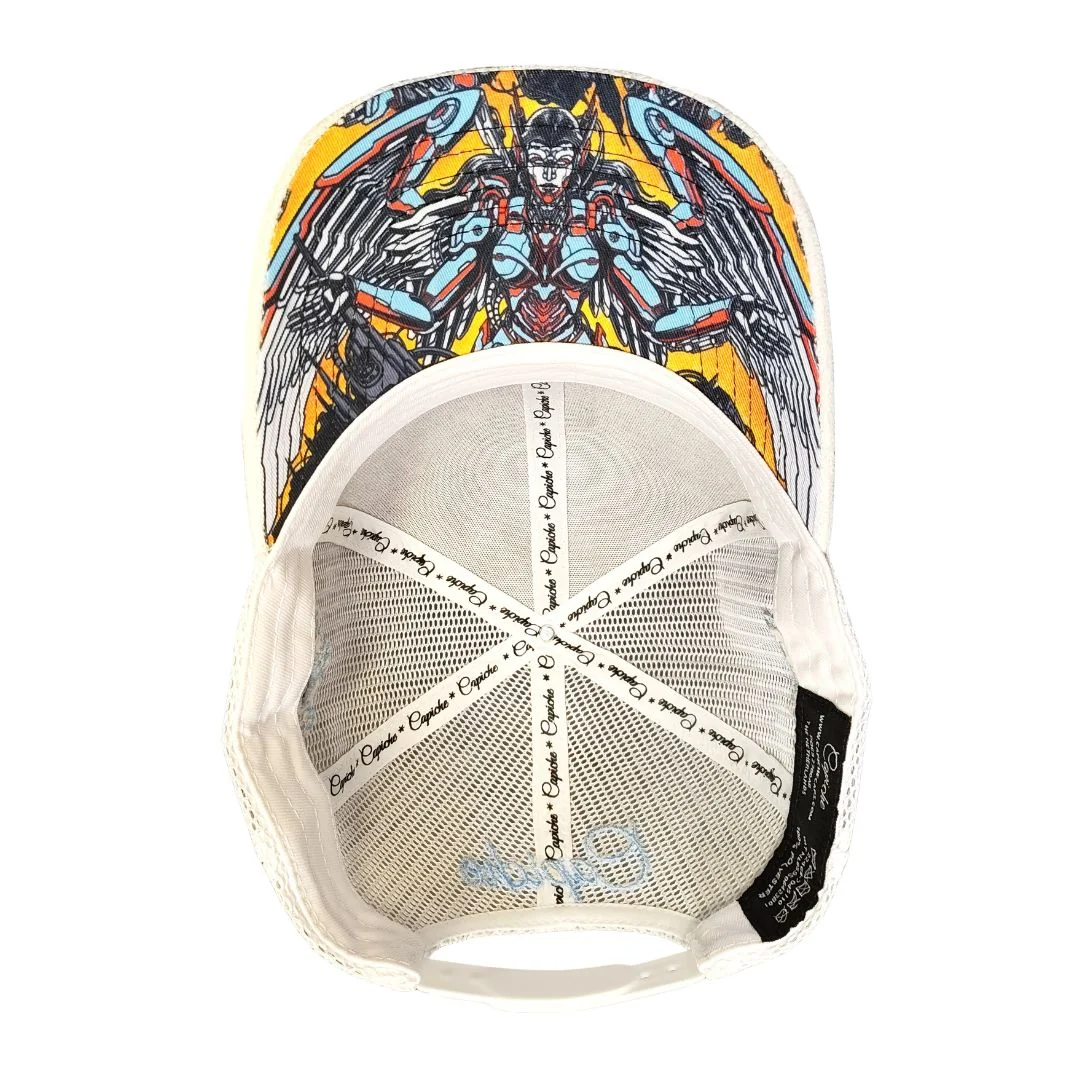 Robot Angel Trucker Cap - White Suede - Image 9