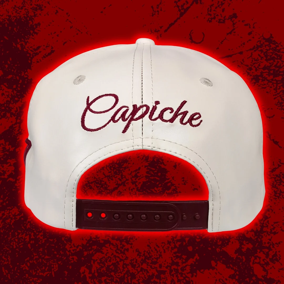 Robot Geisha Snapback - White Artificial Leather/Red Cherry Blossom - Image 16