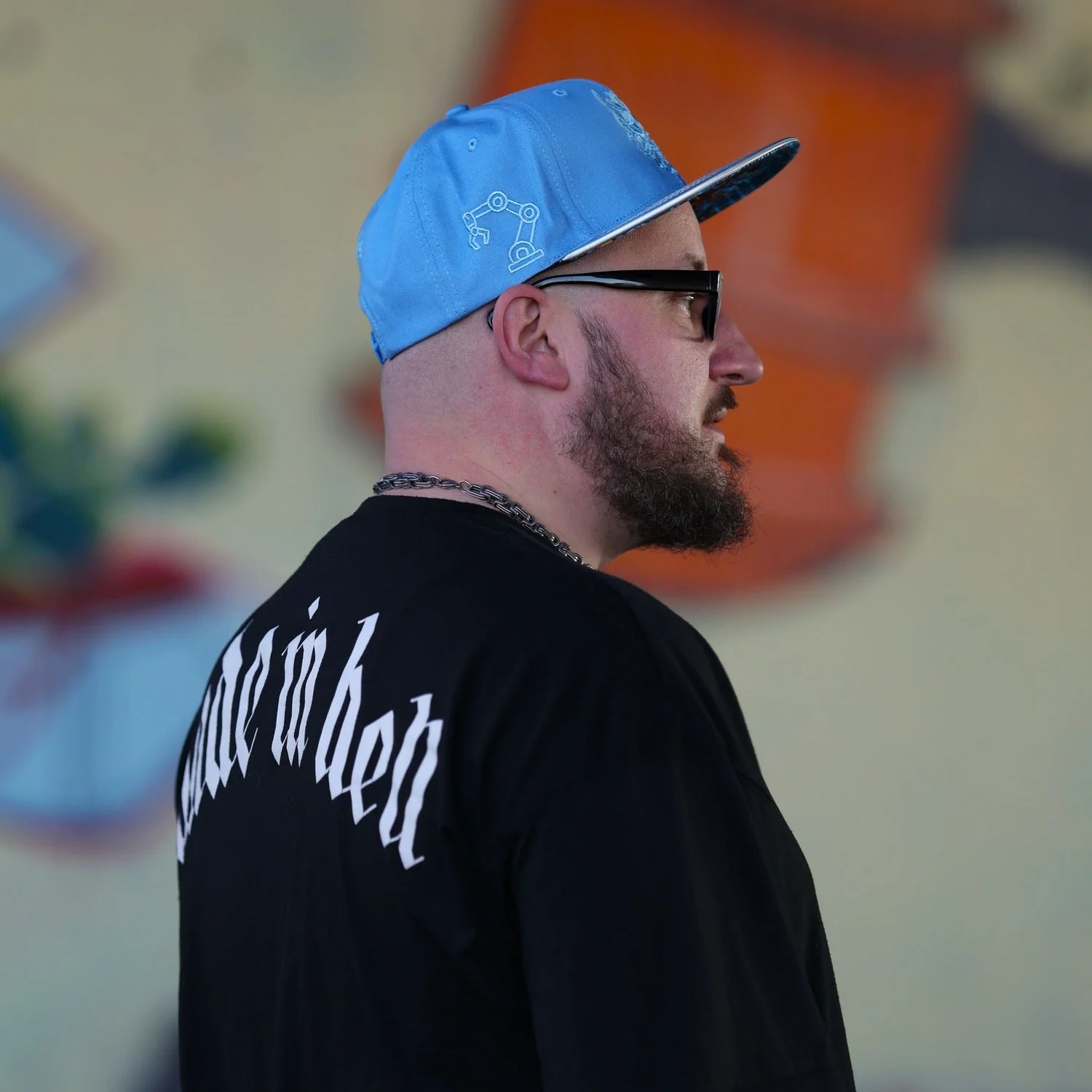 Robot Samurai Snapback - Light Blue/Silver Crackling Metallic - Image 6