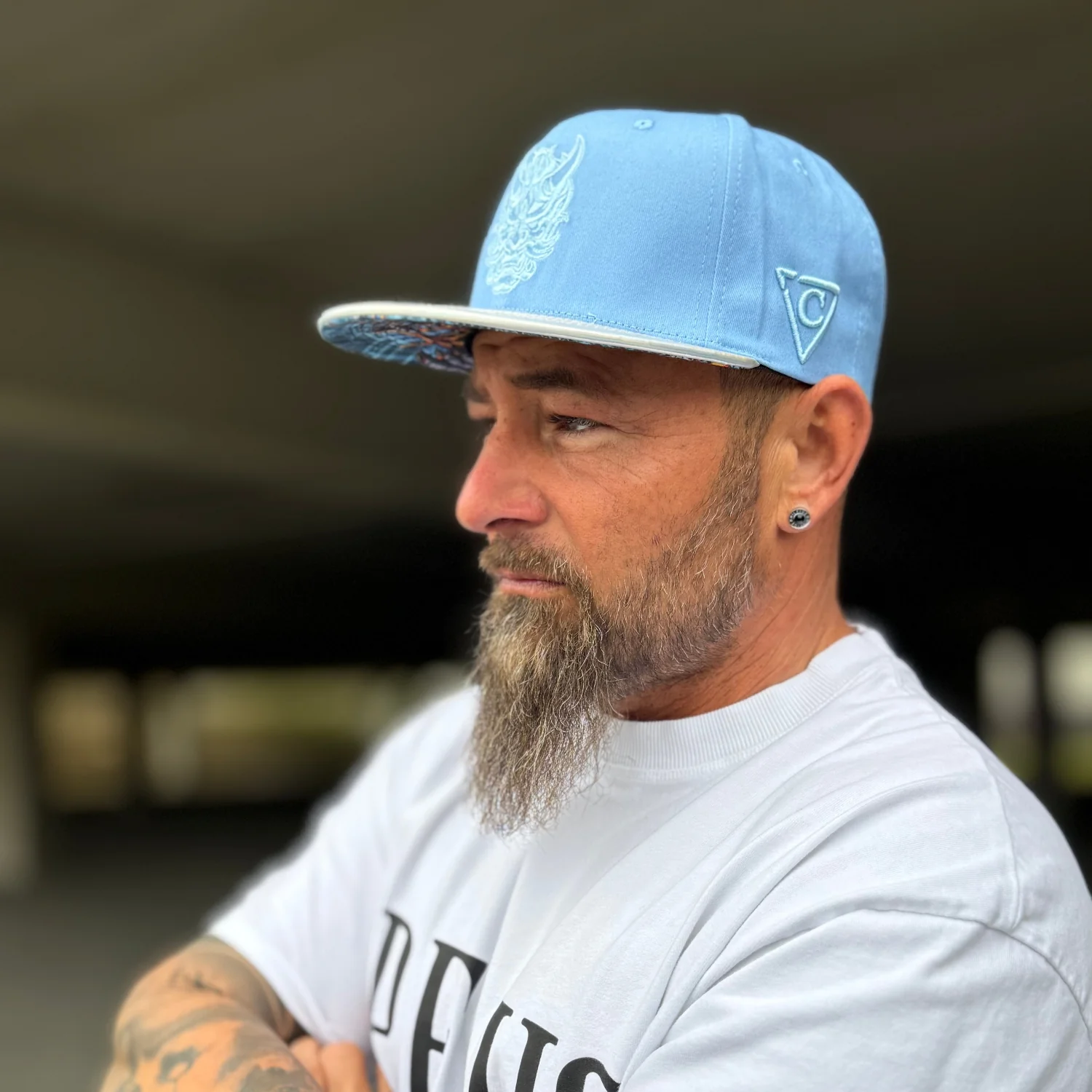 Robot Samurai Snapback - Light Blue/Silver Crackling Metallic - Image 7
