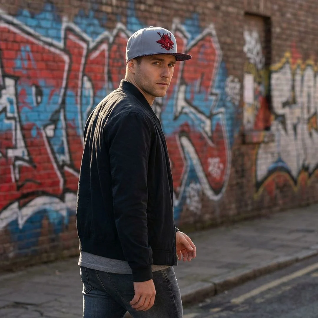 Rock On Snapback - Grey/Red - Image 3