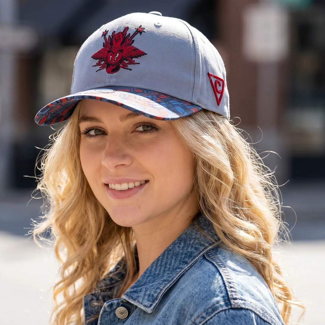 Rock On Curved Cap - Grey/Red - Image 3