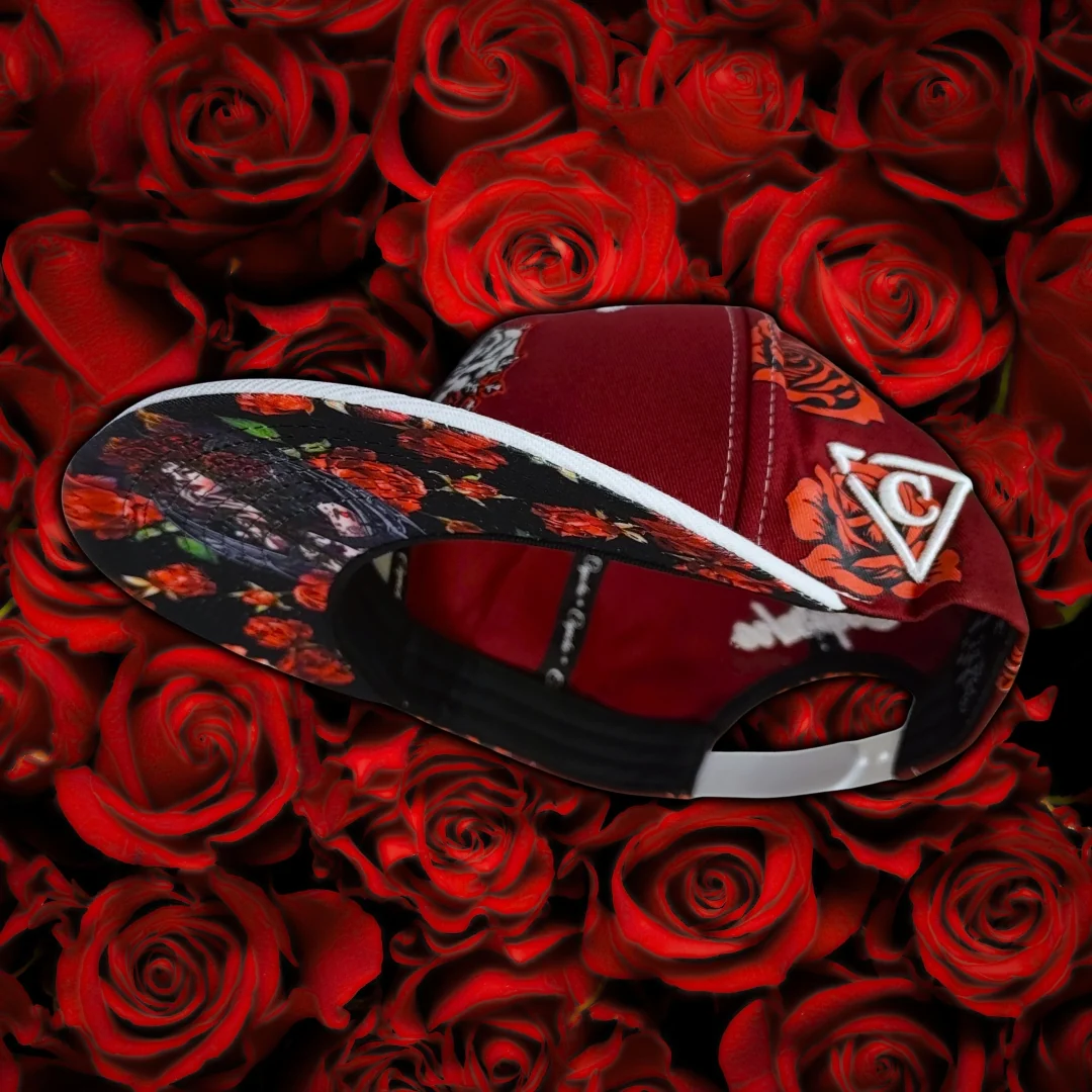 Roses Snapback - Red Rose Print/White - Image 14