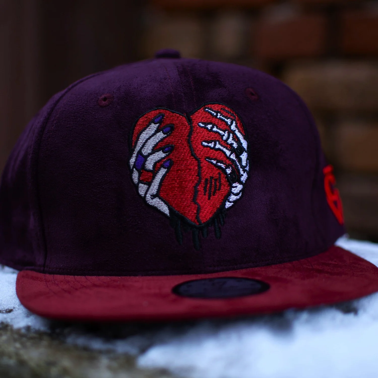 Savior Snapback - Dark Purple/Dark Red Suede - Image 11