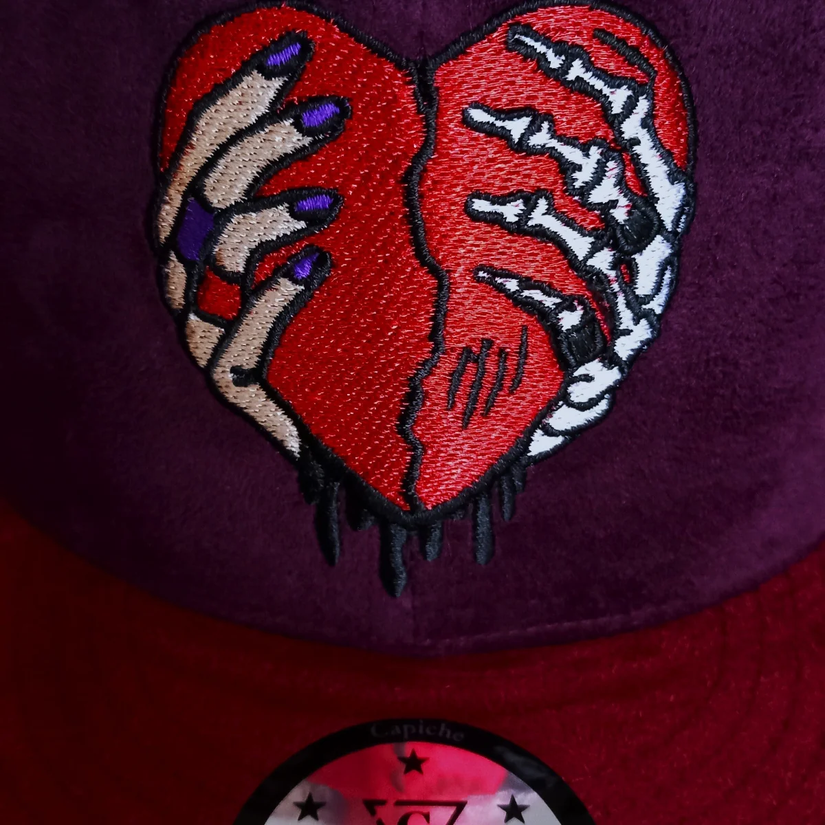 Savior Snapback - Dark Purple/Dark Red Suede - Image 13
