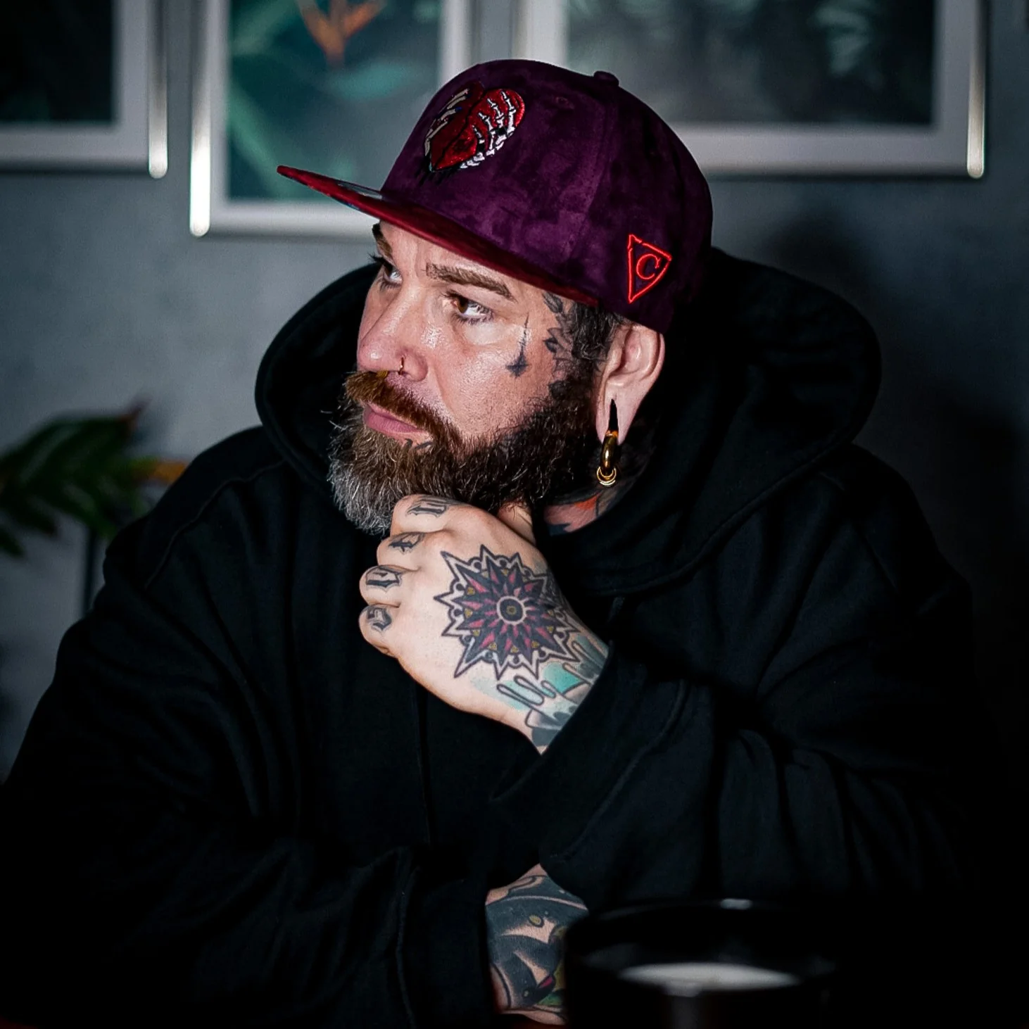Savior Snapback - Dark Purple/Dark Red Suede - Image 2