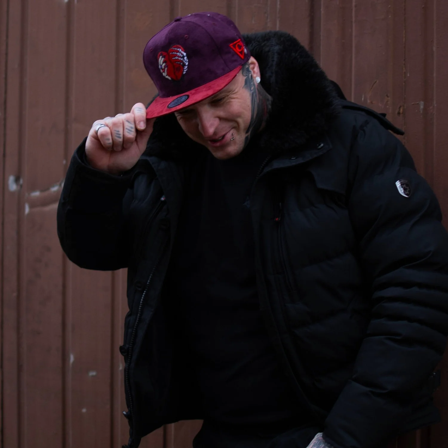 Savior Snapback - Dark Purple/Dark Red Suede - Image 4