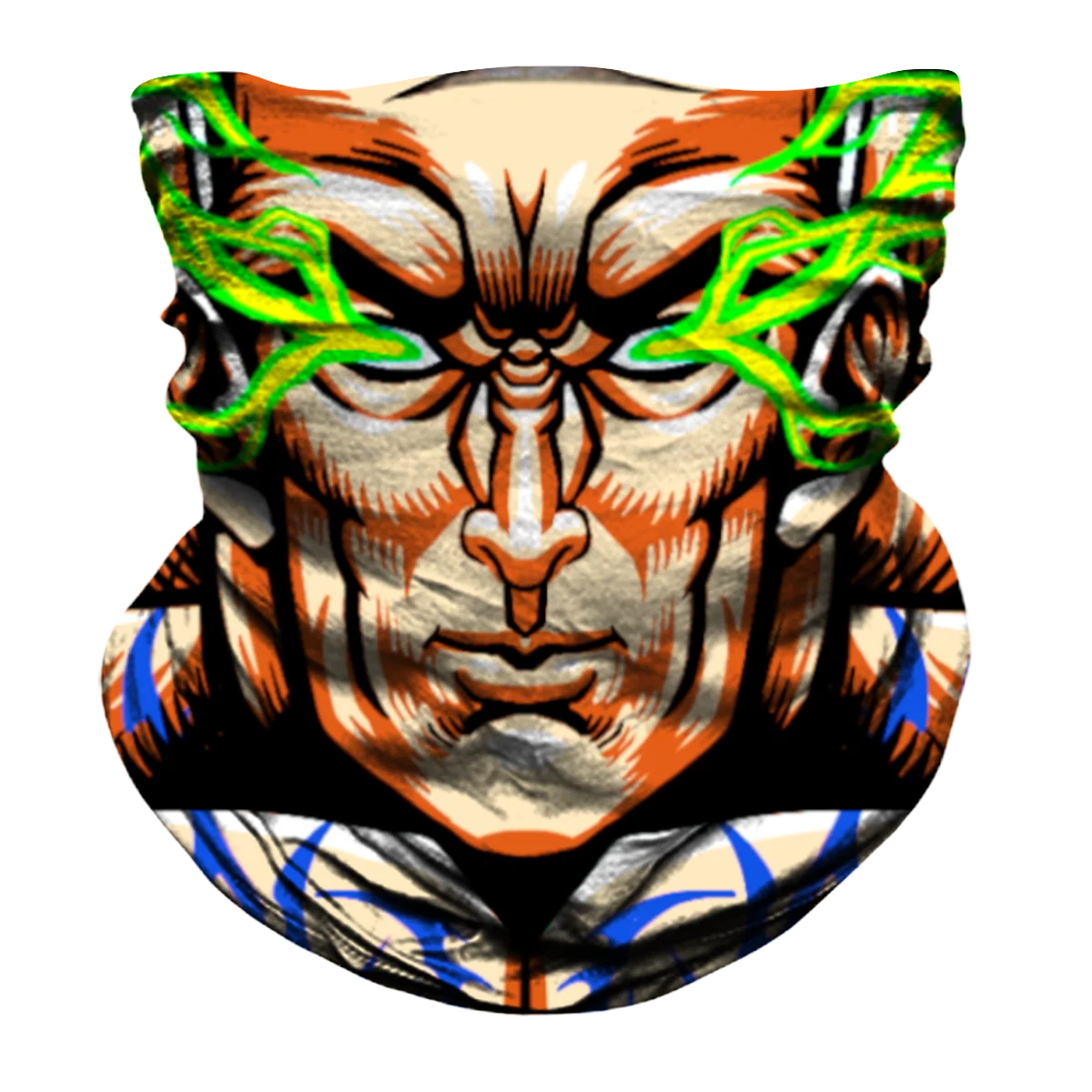 Tattooed Biker Mask - Beige/Green - Image 4