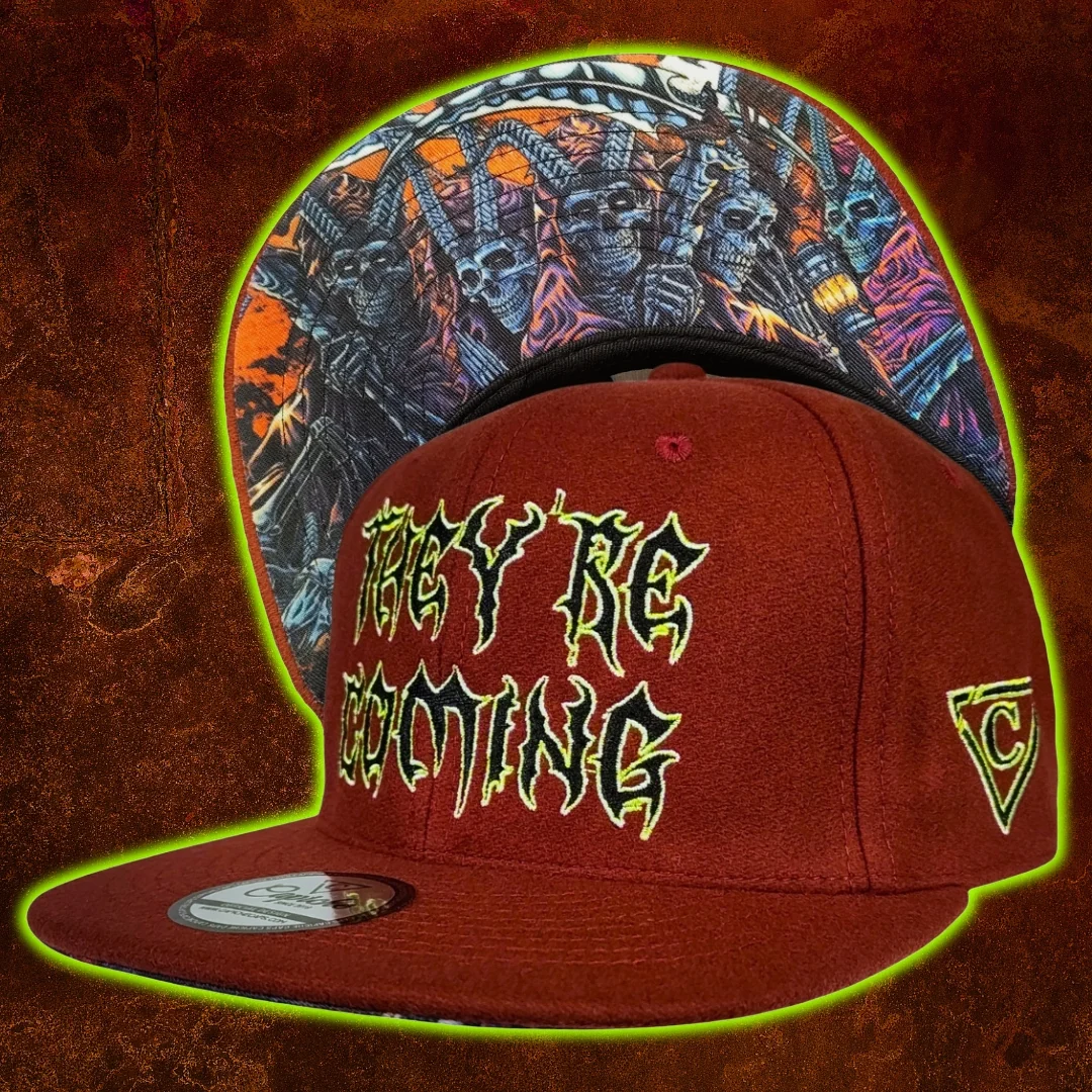 They're Coming Snapback - Rust Red Felt Fabric - Image 19