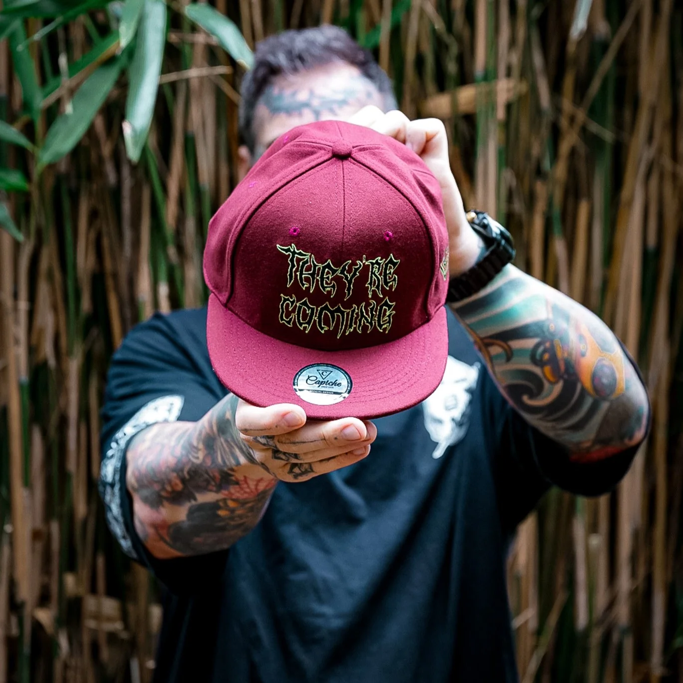 They're Coming Snapback - Rust Red Felt Fabric - Image 5