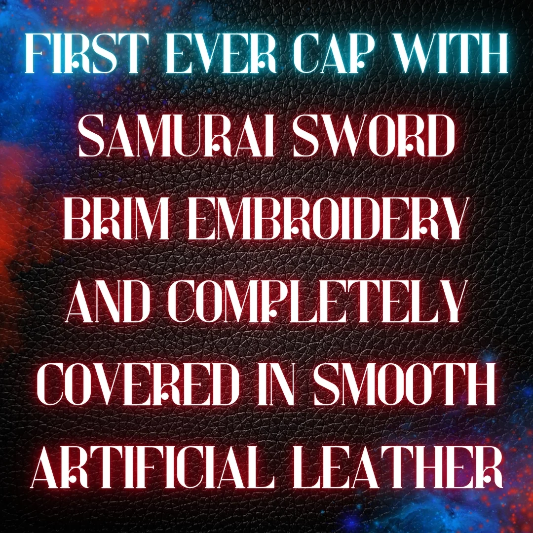Tiger Samurai Snapback - Black Artificial Leather & Red Brim Embroidery - Image 9