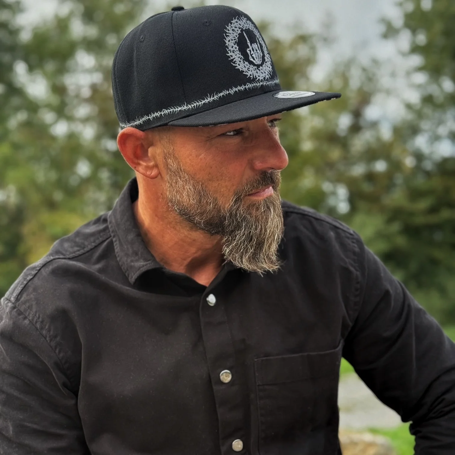 Tribal Skull Snapback - Black/Barbed Wire - Image 10