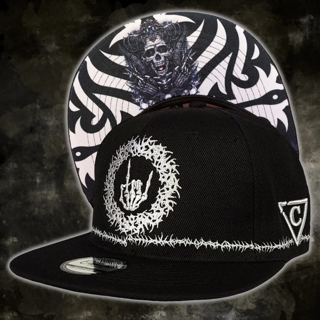 Tribal Skull Snapback - Black/Barbed Wire - Image 11