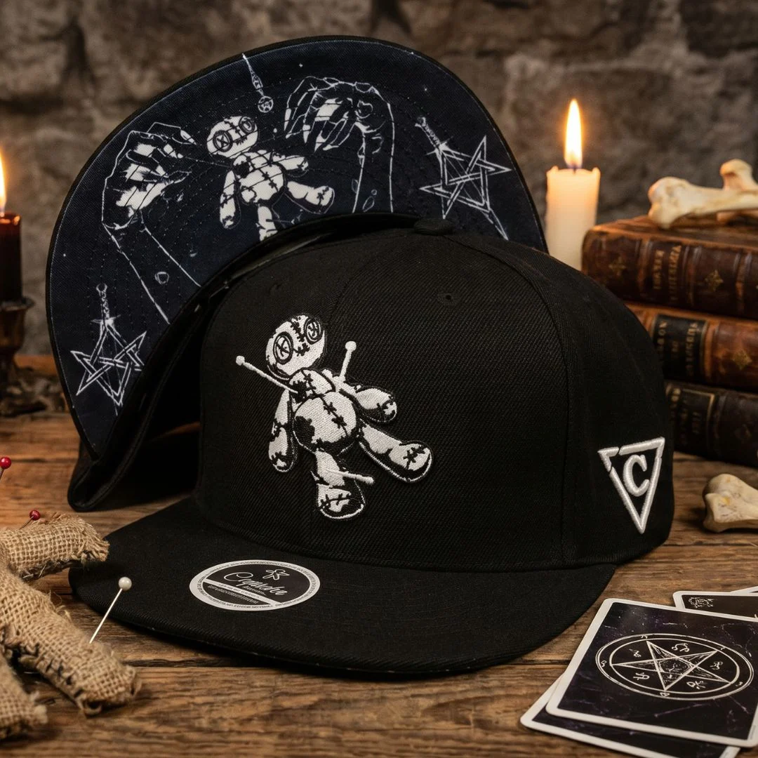 LIMITED EDITION Voodoo Snapback - Black with Silver Skeleton Charm - Image 4
