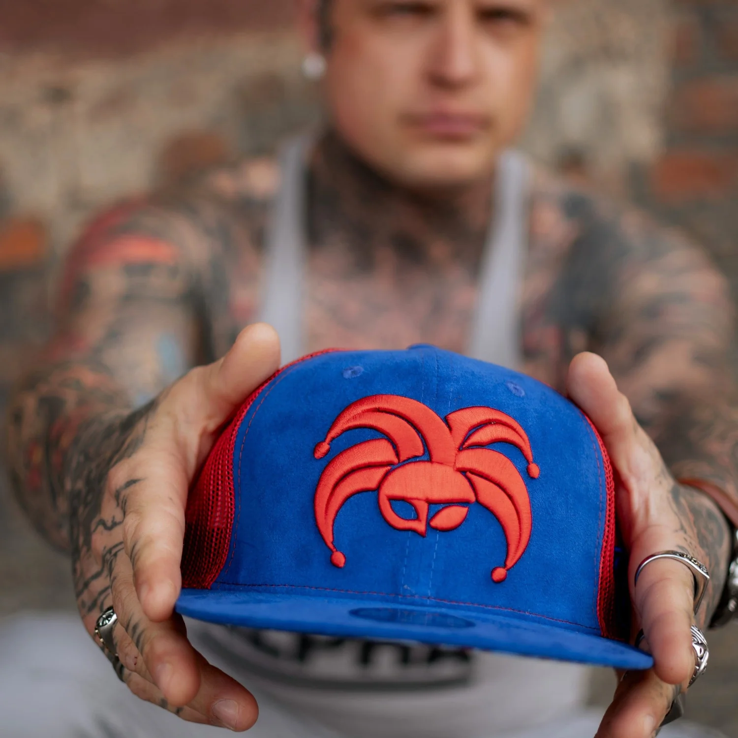 Wild Ride Trucker Snapback - Blue Suede/Red Mesh - Image 6