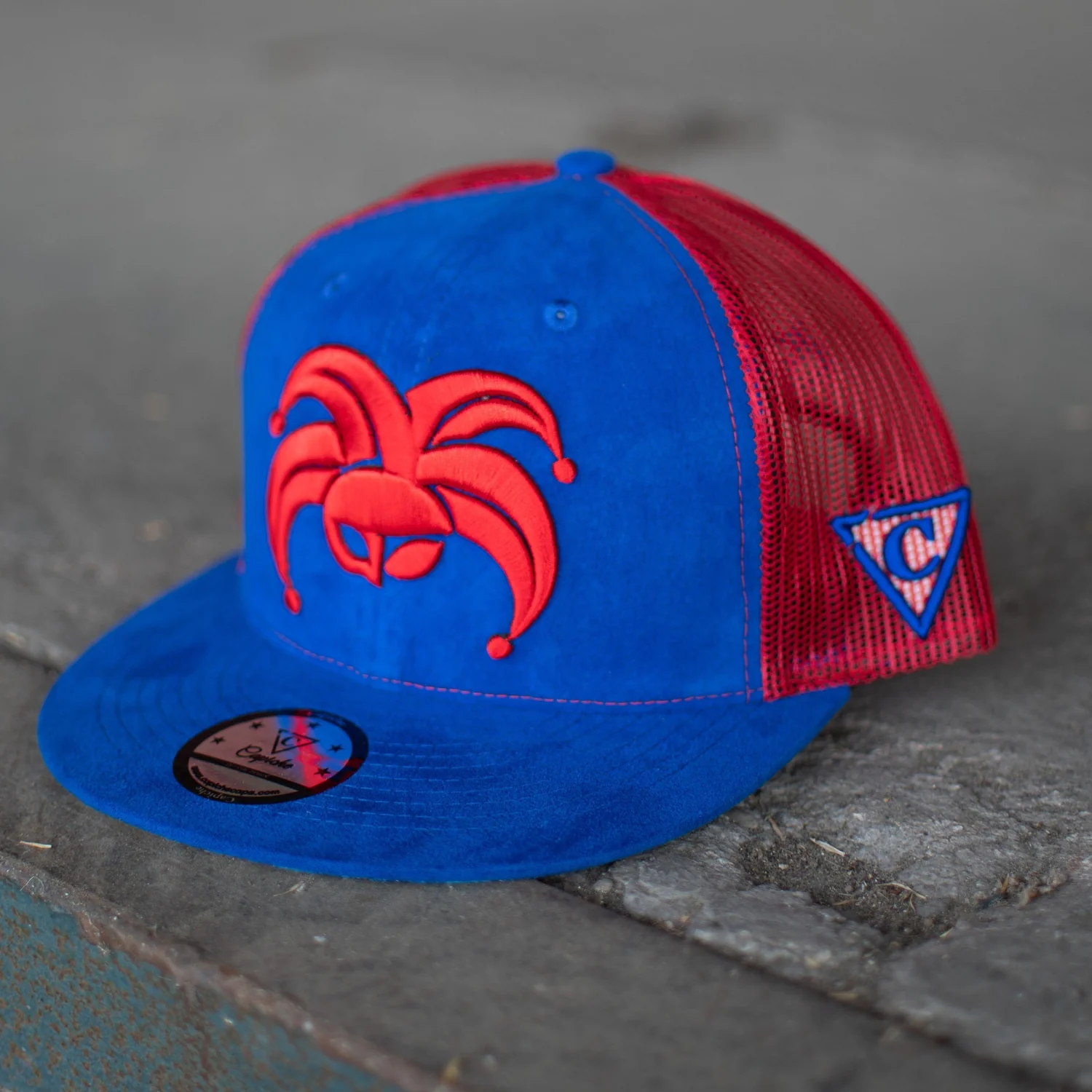 Wild Ride Trucker Snapback - Blue Suede/Red Mesh - Image 7