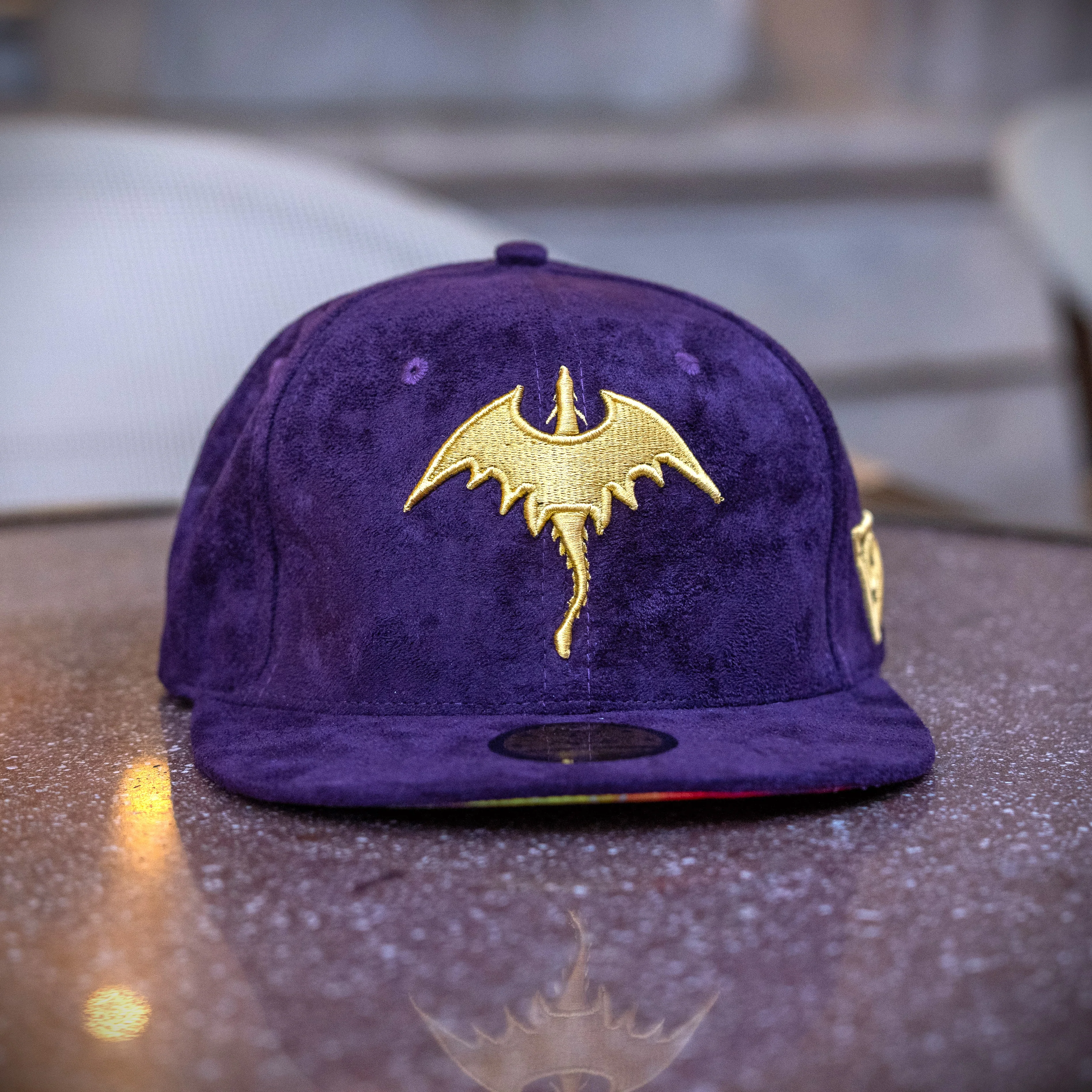 Yellow Dragon Snapback - Purple Suede - Image 10