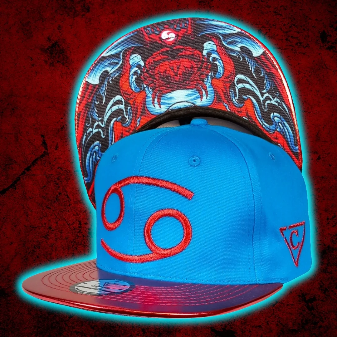 Zodiac Cancer Snapback - Blue/Red Crackling Metallic - Image 14