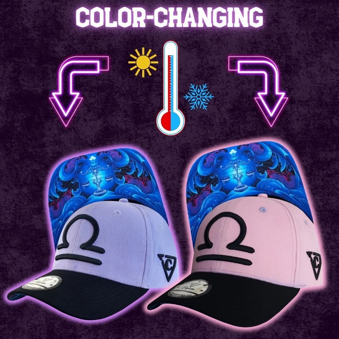 Zodiac Libra Curved Cap - COLOR-CHANGING Lilac/Pink - Image 11