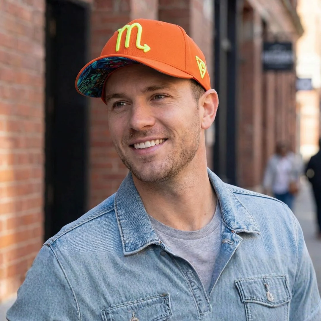 Zodiac Scorpio Curved Cap - COLOR-CHANGING Red/Orange - Image 6