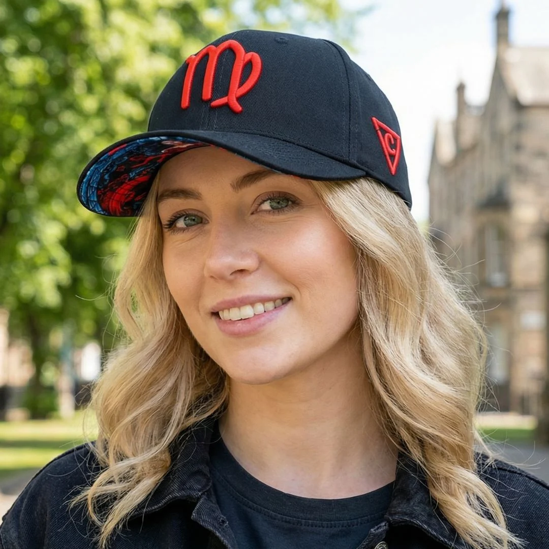 Zodiac Virgo Curved Cap - Black/Red - Image 5