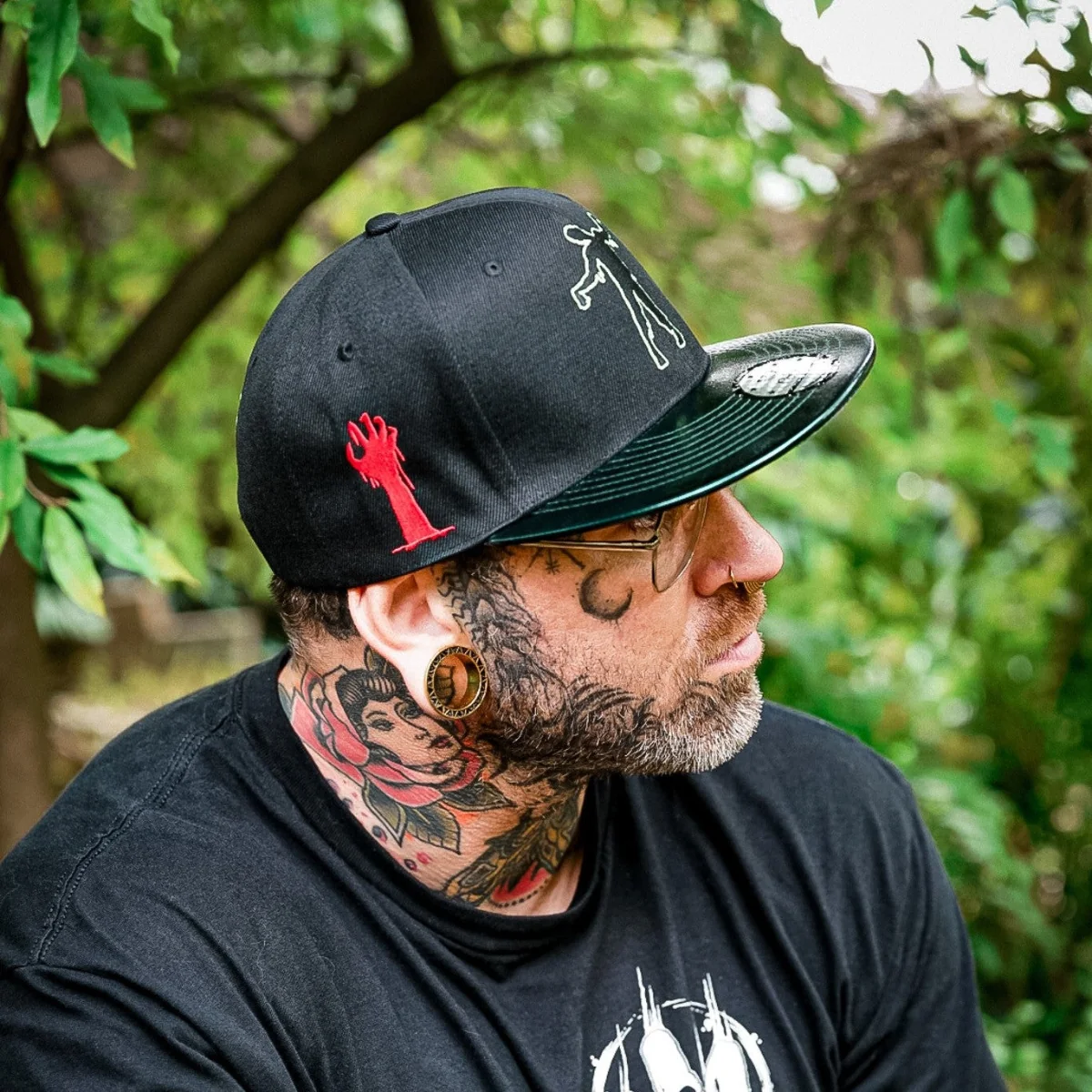 Zombie Apocalypse Snapback - Black/Dark Green Crackling Metallic - Image 5
