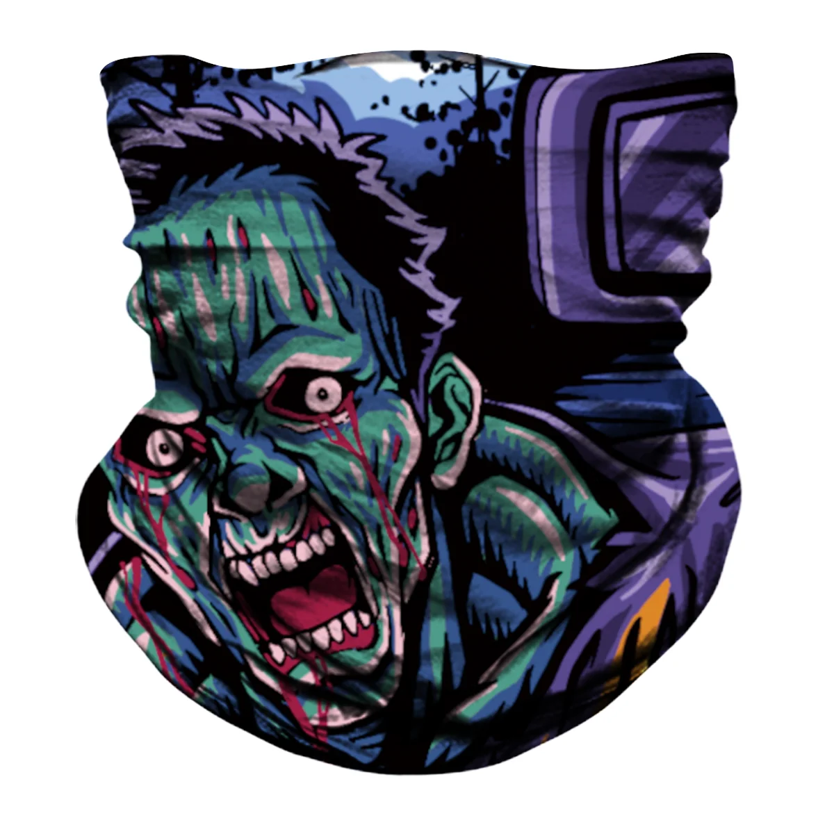 Zombie Attack Biker Mask - Dark Purple - Image 6